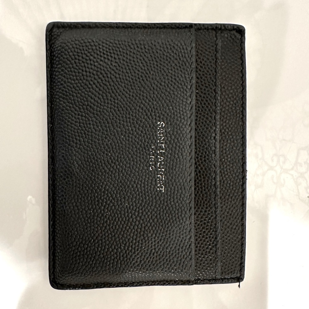 Saint Laurent credit card case, black leather